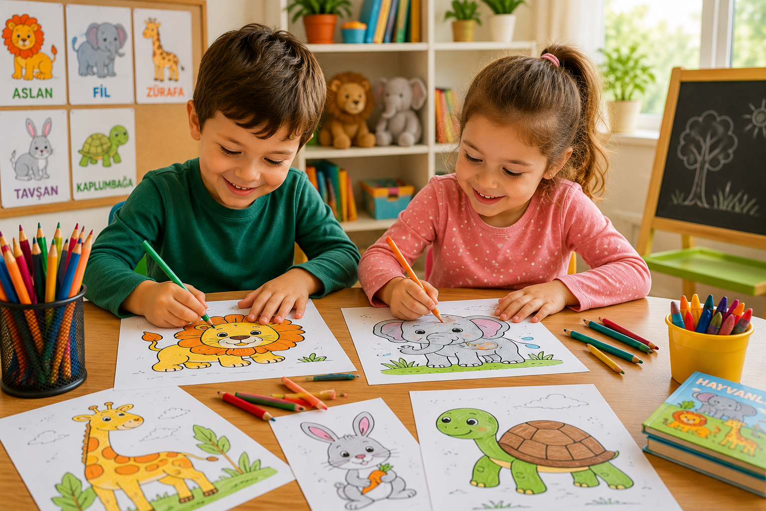 Hayvan Boyama Sayfaları ile Eğlenceli Öğrenme